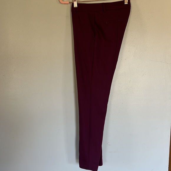 Express Low Rise Columnist Ankle Dress Pants - Burgundy - 0 Regular - Picture 2 of 14